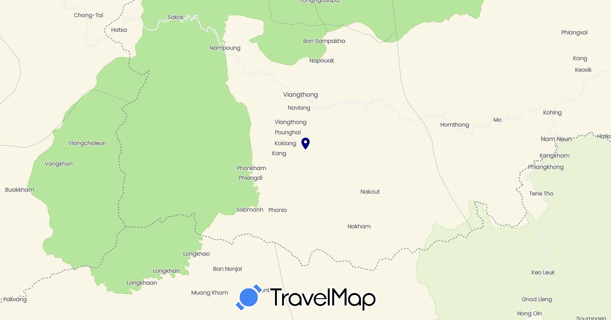 TravelMap itinerary: driving in Laos (Asia)